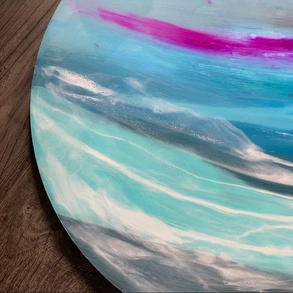 Original modern seascapes abstract art round board - Picture 8 of 9